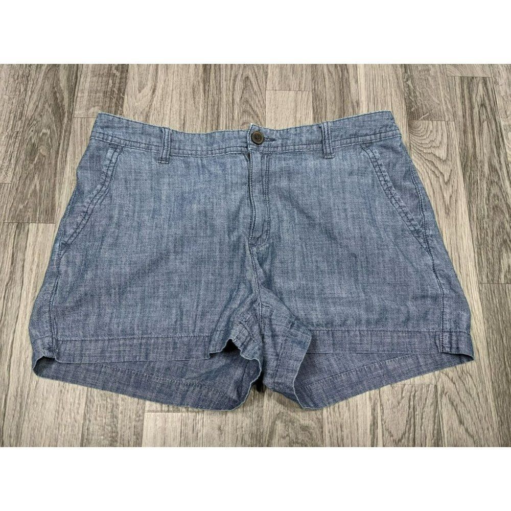 (3/$27) A New Day Womens‎ Size 8 Pockets Cotton Blue Chambray Shorts